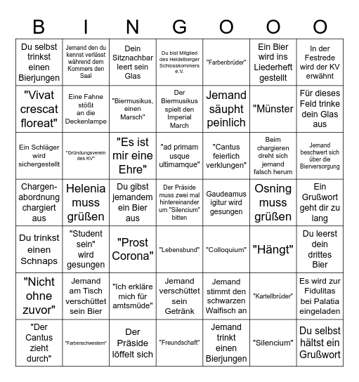 Schloko-Bingo Card