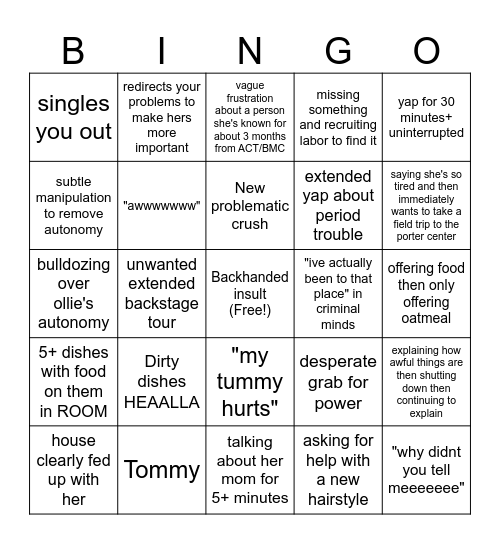 evy bingo Card