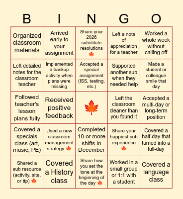 Thankful & Grateful BINGO 🍂 Bingo Card