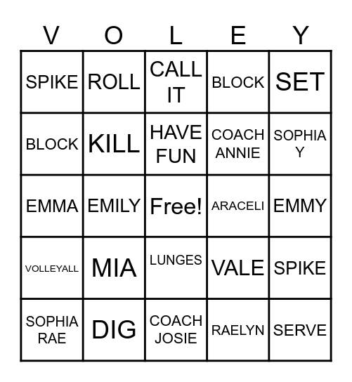 ACES Bingo Card