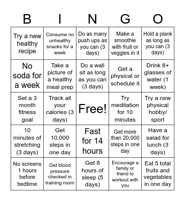 December Bingo Challenge! Bingo Card
