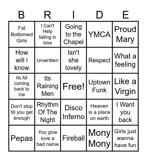 KERRIN'S BRIDAL SHOWER Bingo Card