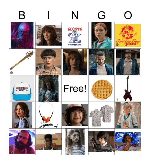 Stranger Things Bingo Card