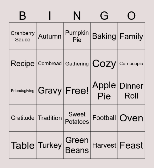 Homeroom Bingo 11/17 Bingo Card