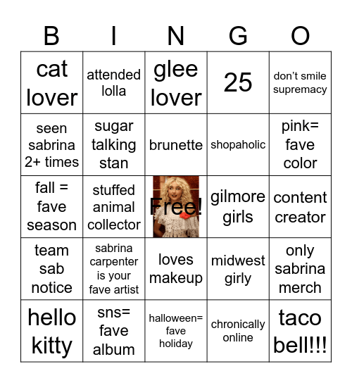 alayna bingo Card