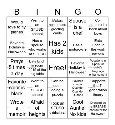 727 GG Holiday Bingo Card