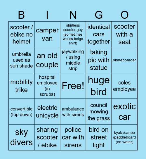 Window Bingo Card