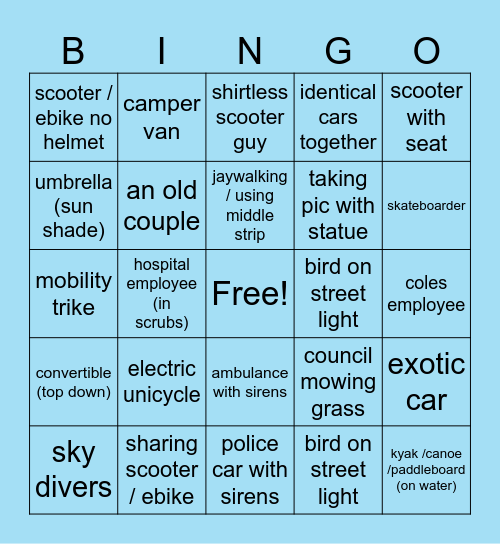 Window Bingo Card
