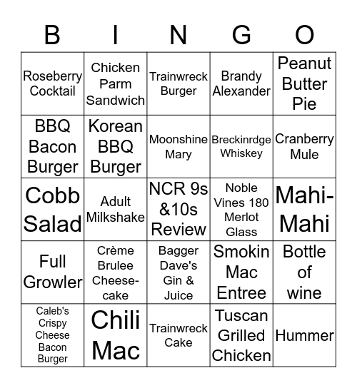 Server Bingo Card