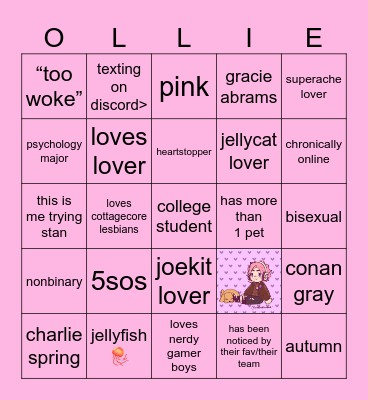 ollsistrying bingo Card