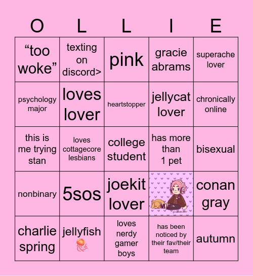 ollsistrying bingo Card
