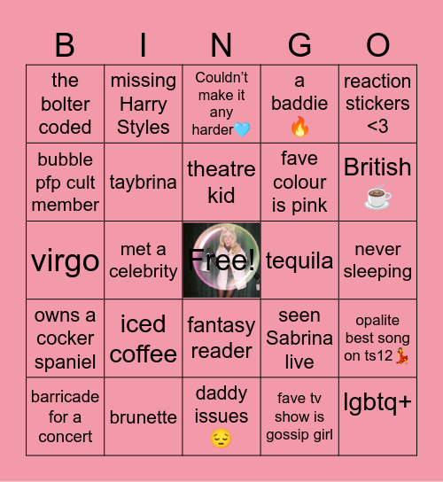 Abbey Bingo! Bingo Card