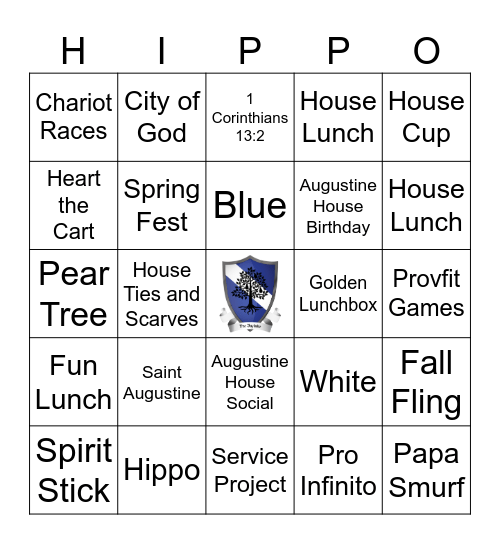 Augustine BINGO!!! Bingo Card