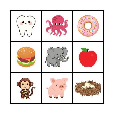 Beginning Sounds Bingo Card