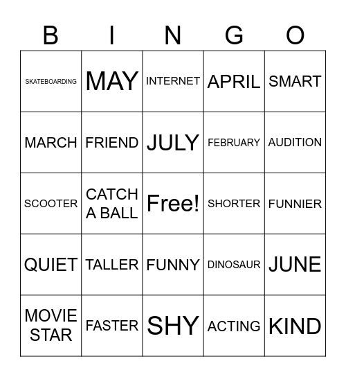 BINGO Card