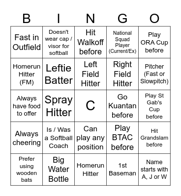Cardinals Social Bingo Card