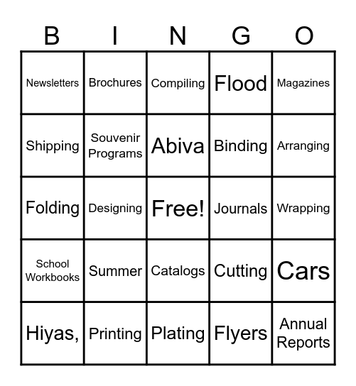 OSP - GROUP # 3 Bingo Card