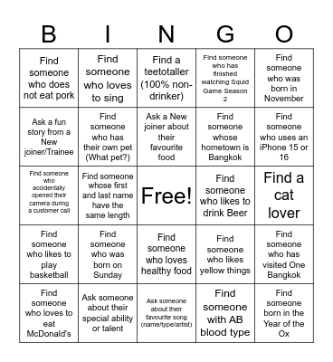 Bingo Card
