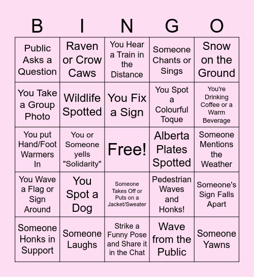 PICKET BINGO Card