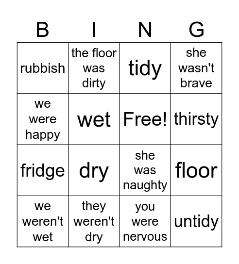 unit 14 Bingo Card