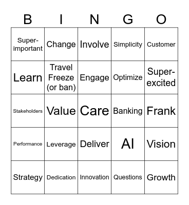 Townhall bingo Card