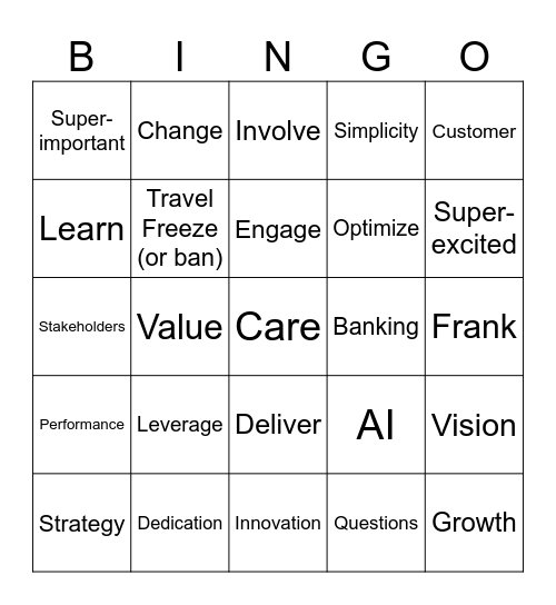 Townhall bingo Card