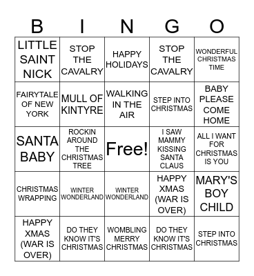 CHRISTMAS Bingo Card