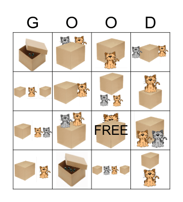 Prepositions of place Bingo Card