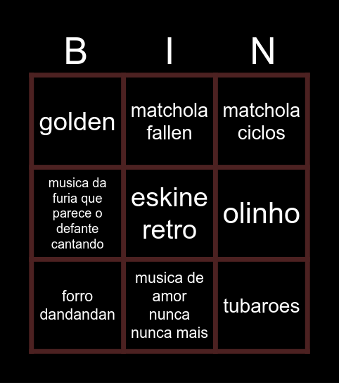 BINGASO Bingo Card