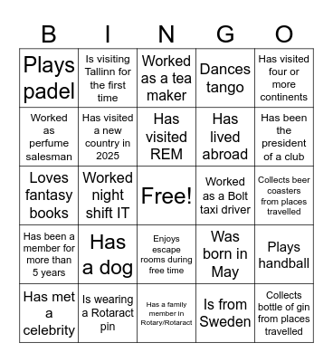 Find a (different) person for each box and have them sign their name.  Shout out if you have either all four corners, both diagonals, or full Bingo! Bingo Card