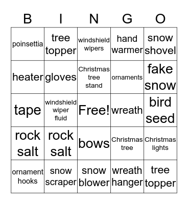 Christmas Bingo Card