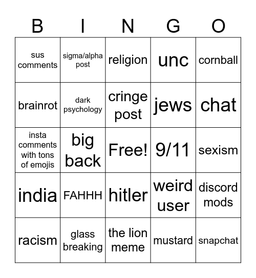 BRUHSKI Bingo Card