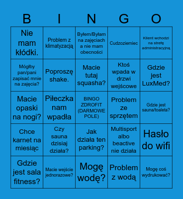 ZDROFIT BINGO Card