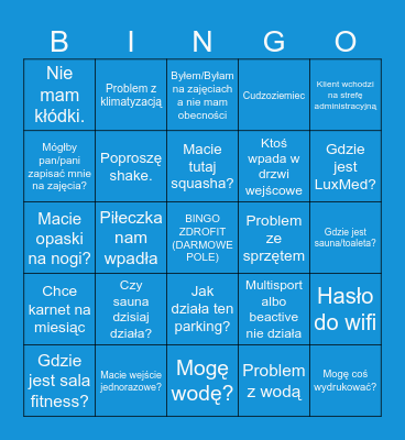 ZDROFIT BINGO Card