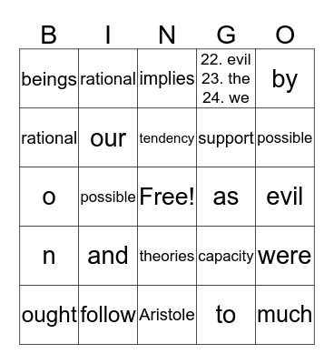 THE HUMAN NATURE Bingo Card