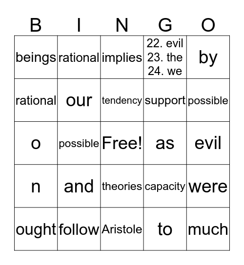 THE HUMAN NATURE Bingo Card