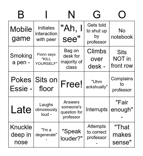 Emile Bingo 2 Bingo Card