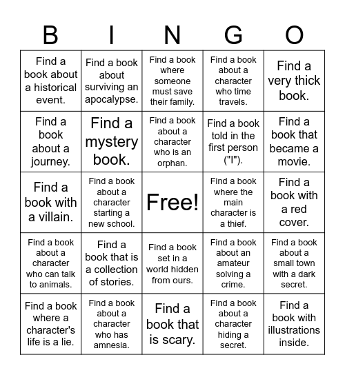 Library Bingo! Bingo Card