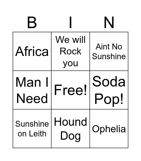 NEW SPIN BINGO Card