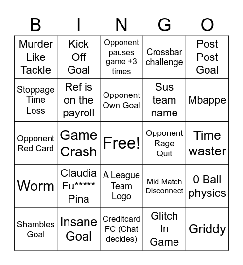 FUT CHAMPS Bingo Card