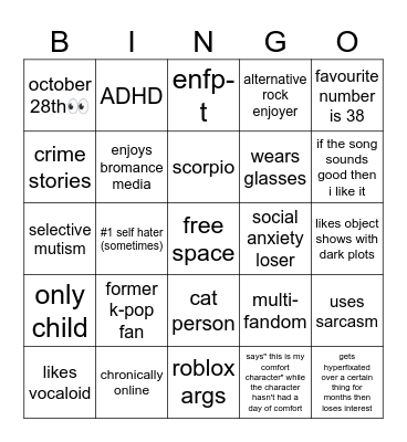 august bingowl Bingo Card