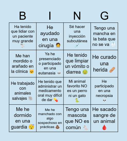 "Speed dating" IVSA Bingo Card