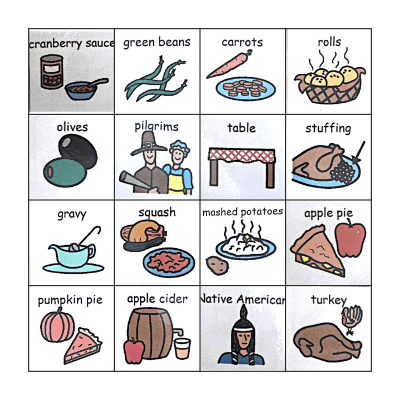 Thanksgiving Bingo Card