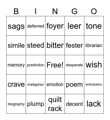 4th grade Bingo Card