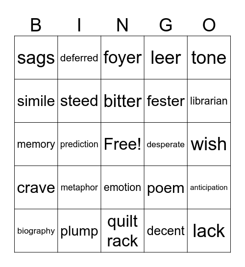 4th grade Bingo Card