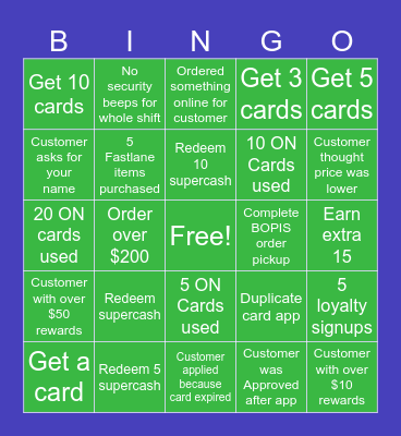 SUPER CASH BINGO Card