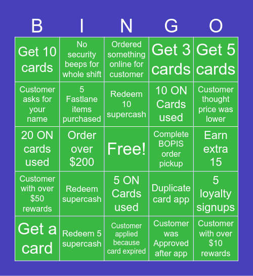 SUPER CASH BINGO Card
