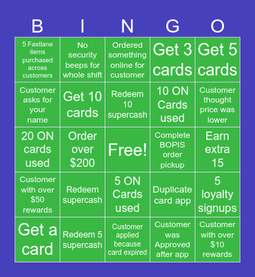 SUPER CASH BINGO Card