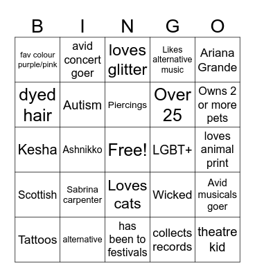 Pia’s bingo💕 Bingo Card