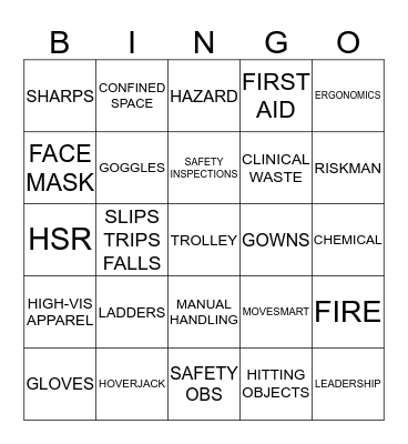 SAFETY  Bingo Card